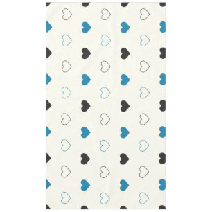 Nappe Joli motif de cœur simple bleu crème noir