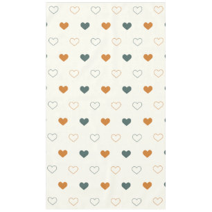 Nappe Joli motif de cœur simple Orange Crème Vert