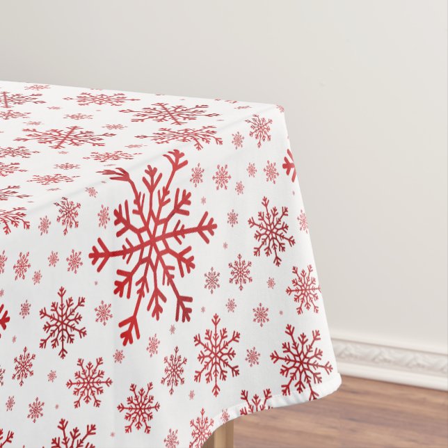 Nappe Joli Noël rouge Flammes de neige sur le Blanc d'hi (In Situ)
