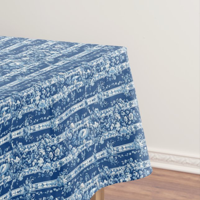 Nappe Joli Toile Bleu Et Blanc De Jouy (In Situ)
