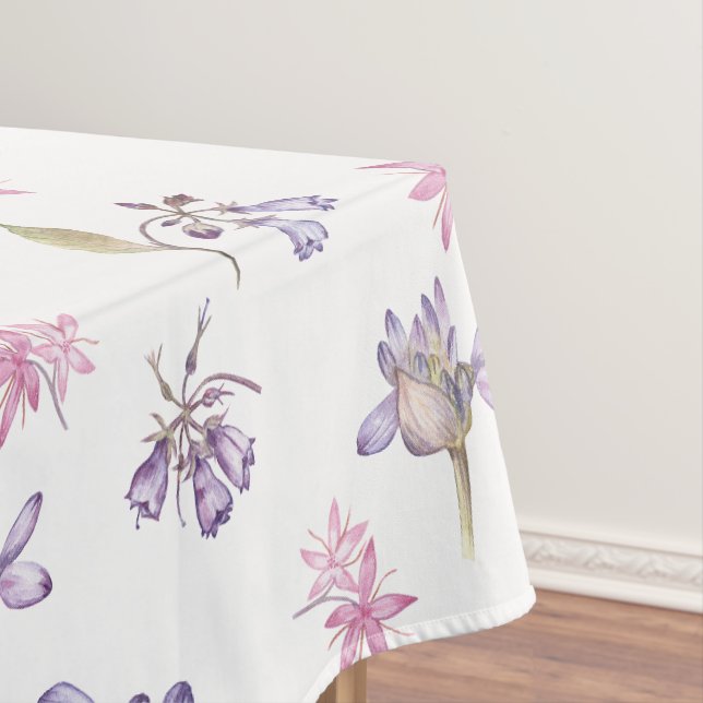 Nappe Jolie aquarelle violet Fleurs anglais Motif (In Situ)