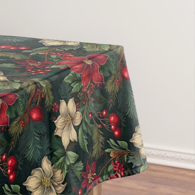 Nappe Jolie chinoiserie de Noël florale (In Situ)