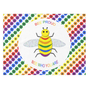 Nappe Jolie LGBT Fière Abeille arc-en-ciel et fleurs