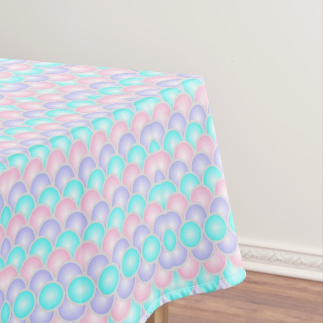 Nappe jolie rose aqua bleu pastel écailles de sirène (In Situ)