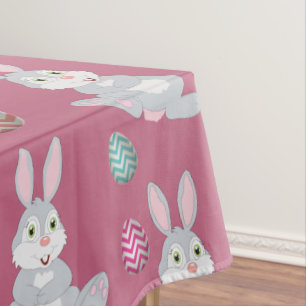 Nappe Jote rose lapin lapin de Pâques Motif
