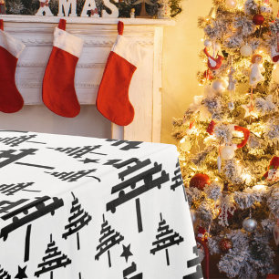 Nappe Jour férié de Noël blanc noir moderne