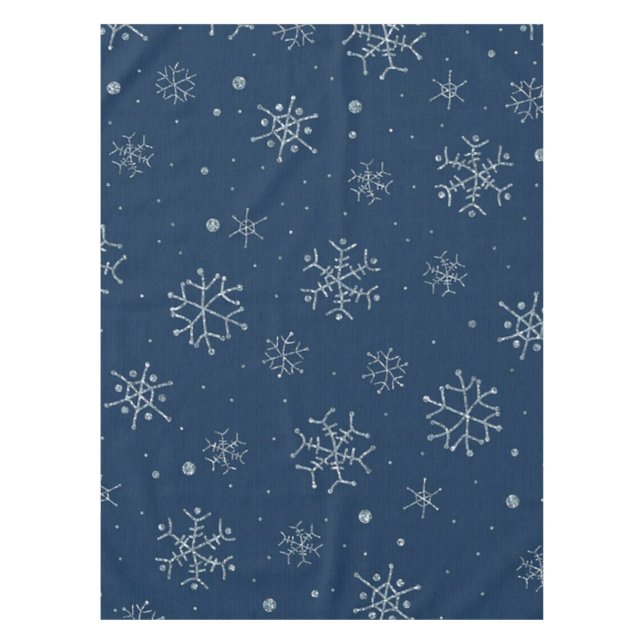 Nappe Jour férié de Noël bleu flocon de neige hiver Noël (Devant)