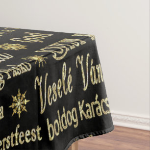 Nappe Joyeuse typographie de Noël Parties scintillant no