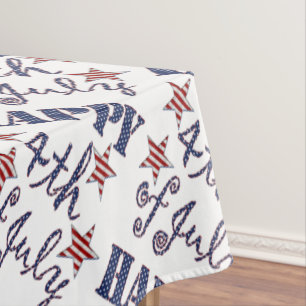 Nappe Joyeux 4 juillet étoiles et rayures Rouge Blanc Bl
