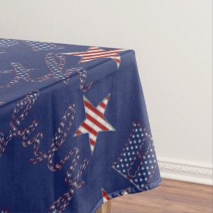 Nappe Joyeux 4 juillet étoiles et rayures Rouge Blanc Bl