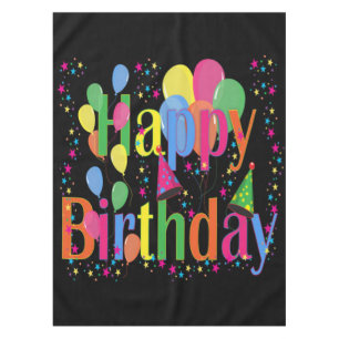 Nappe Joyeux ballons d'anniversaire en tissu de table