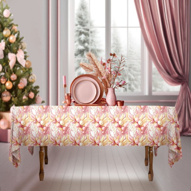 Nappe Joyeux Motif de Noël rose or #17 ID1009 (Créateur téléchargé)