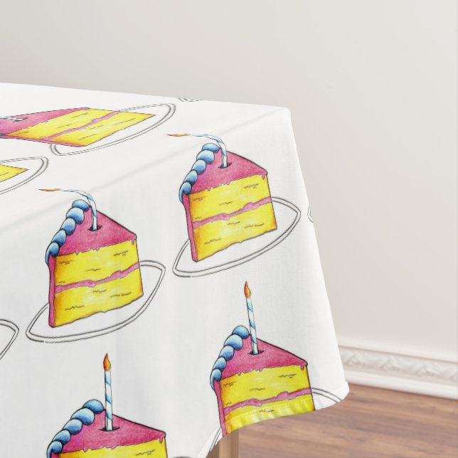 Nappe Joyeux Motif de tranche de gâteau de fête d'annive (In Situ)
