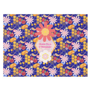 Nappe Joyeux Rosh Hashanah Juif Nouvel An Modèle Floral