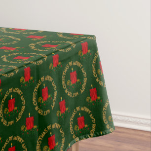 Nappe Joyeux, Rouge Xmas Candle-Nappe 52x70po