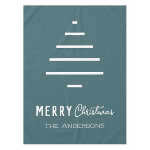 Nappe Joyeux sapin vert de Noël minimaliste