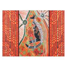 Kangaroo Dream Aboriginal Art Tablecloth