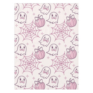 Nappe Kawaii Halloween rose Fantômes et Citrouille