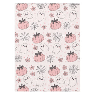Nappe Kawaii Halloween rose Fantômes et Citrouilles