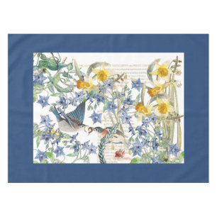 Nappe La bourrache de narcisse d'oiseau d'oiseau bleu