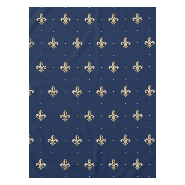 Nappe La luxueuse Gold Fleur de Lis Navy (Devant)