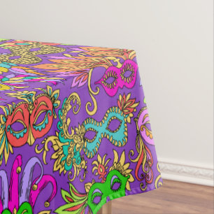 Nappe La mascarade de mardi gras masque le vert pourpre
