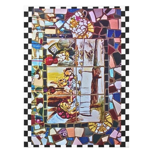Nappe la mosaïque de la fête du thé fou (Devant)
