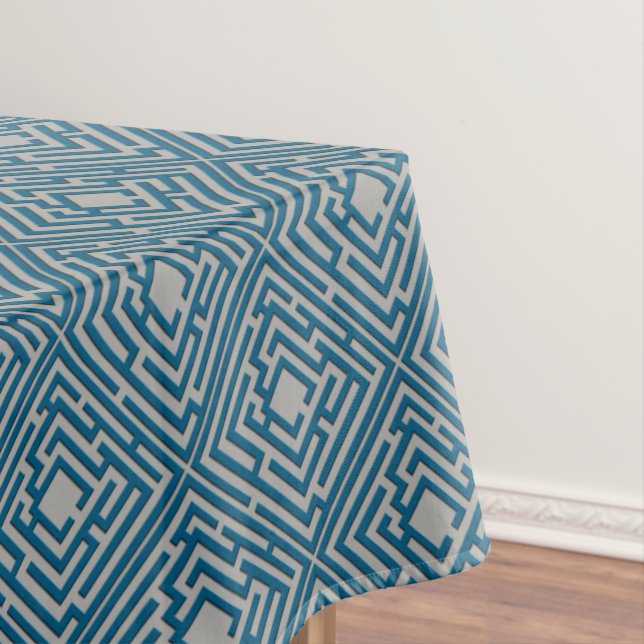 Nappe Labyrinthe bleu espiègle sur toute couleur (In Situ)