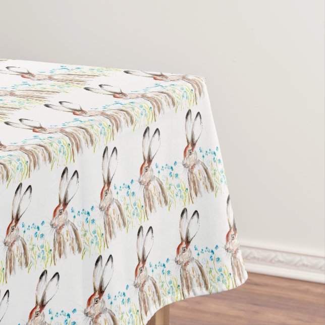 Nappe Lapin de Pâques lapin lapins Aquarelle Floral (In Situ)