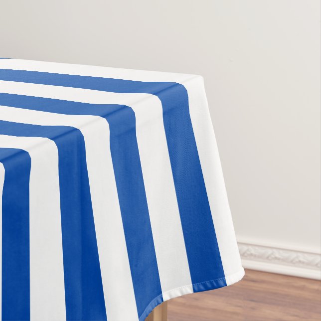 Nappe large moderne de rayure de bleu de cobalt (In Situ)