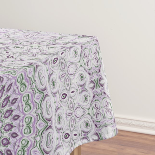 Nappe Lavande et vert Mandala Motif Design (In Situ)