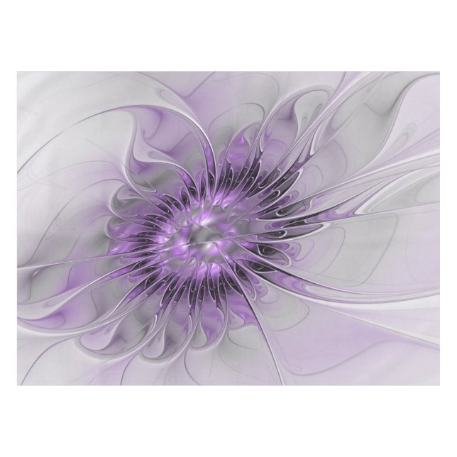 Nappe Lavande Fleur Dream Moderne Abstrait Fractal Art (Devant (Horizontal))