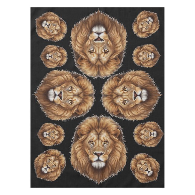 Nappe Le Majestic King Lion Head Mane sur Black Party (Devant)