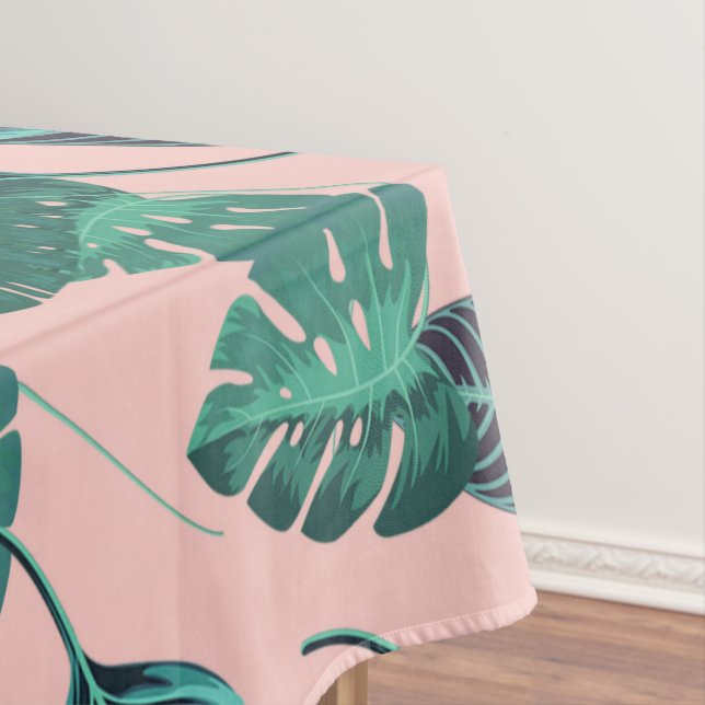 Nappe Le vert tropical de rose d'été laisse le motif de (In Situ)