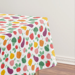 Nappe Légumes joyeux sur blanc