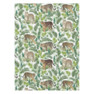 Nappe Léopards modernes Tigres Jungle Plantes