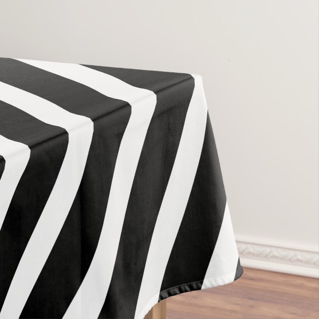 Nappe Les rayures modernes | Élégant Noir Et Blanc Gratt (In Situ)