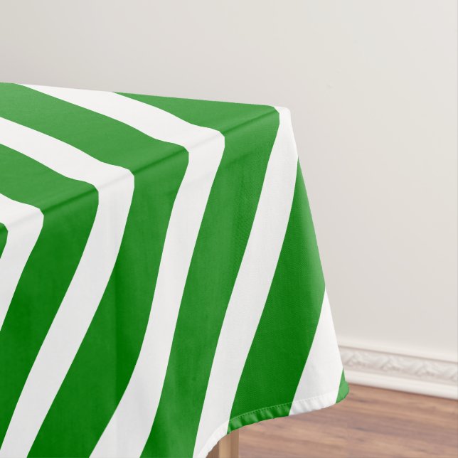 Nappe Les rayures modernes | Vert printemps et blanc ray (In Situ)
