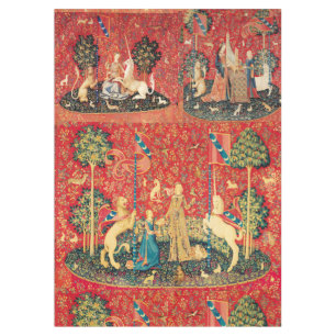 NAPPE LICORNE ET FLEURS GOTHIQUES D'IMAGINAIRE, MOTIFS
