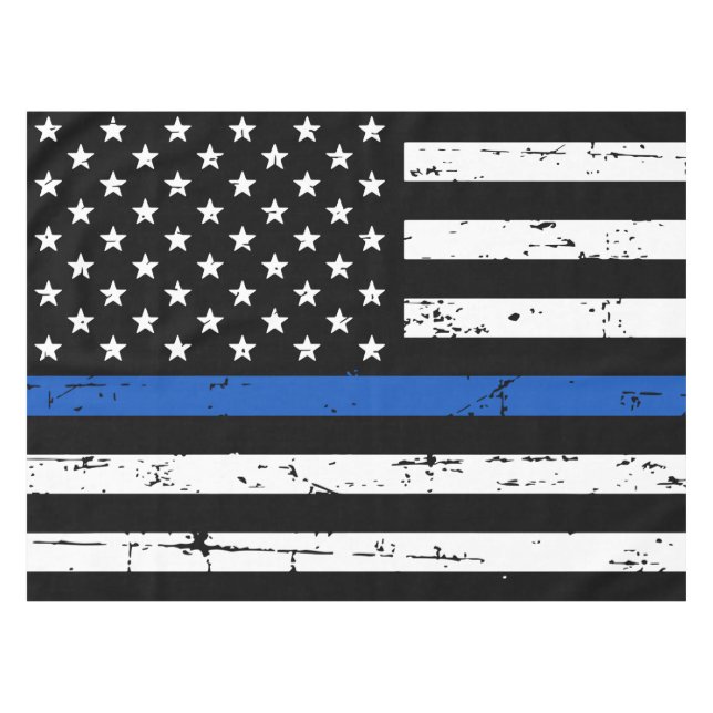 Nappe Ligne Bleue fine Police à drapeau américain (Devant (Horizontal))