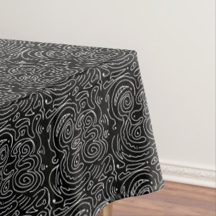 Nappe Lignes Abstraites Tourbillonnant blanches sur napp