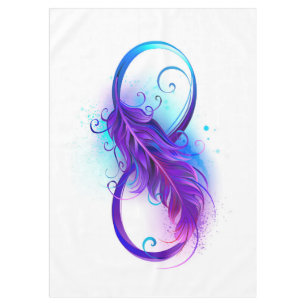 Nappe L'infini avec plume violette