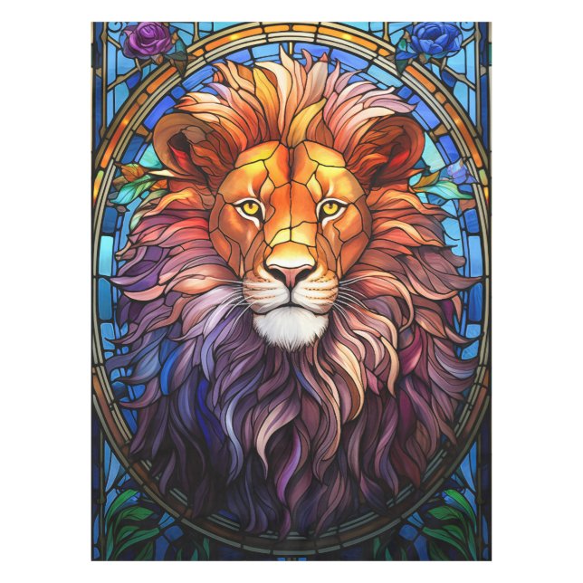 Nappe Lion Majestueux En Verre Tissan (Devant)