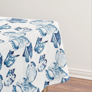 Nappe littoral chic indigo bleu marine