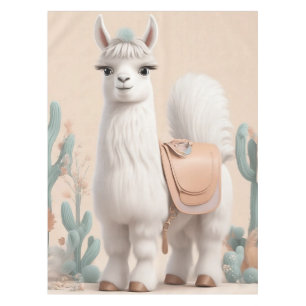 Nappe Llama à selle dans le désert
