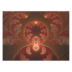 Nappe Lumineux abstrait moderne orange rouge Fractale