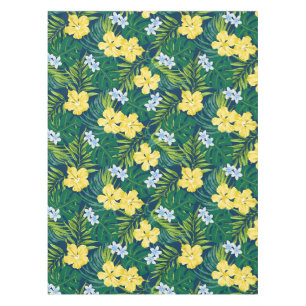Nappe Luna Hibiscus Garden Hawaiian - Jaune et Marine
