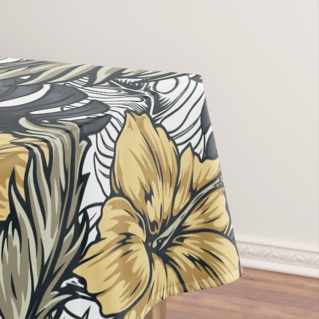 Nappe Luxe Elegant Or N' Black Tropical Flowers (In Situ)
