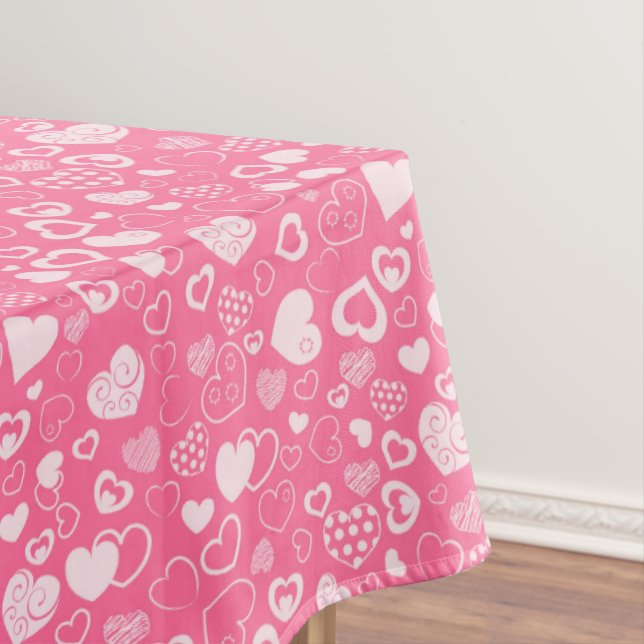 Nappe Luxe Moderne Élégant Amour Rose Coeur (In Situ)