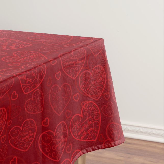 Nappe Luxe Moderne Élégant Amour Rouge Coeur (In Situ)